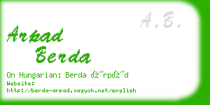 arpad berda business card